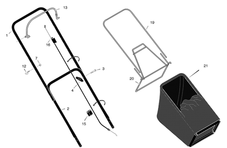 Handle And Bag Assembly Diagram and Parts List for 204210X8D 2004 Briggs and Stratton Lawn Mower